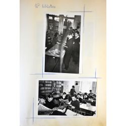 Biblioteka szkolna w Szkole Podstawowej nr 17 w Olsztynie. Na zdjęciu w skupieniu czytający książki uczniowie. APO sygn. 2786/181