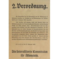 Zarządzenie nr 2 Komisji Międzysojuszniczej z 18 lutego 1920 roku w sprawie równouprawnienia narodowości oraz języka polskiego i niemieckiego APO sygn . 4/6362