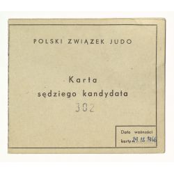 Karta sędziego kandydata Polskiego Związku Judo, 1966 r.