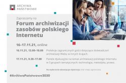 Plakat „Forum archiwizacji zasobów polskiego Internetu”