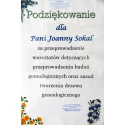 Pamiątkowy dyplom dla archiwistki Joanny Sokal