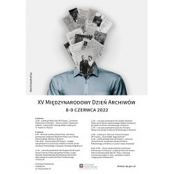 Plakat promujący Międzynarodowe Dni Archiwów zaprojektowany przez Katarzynę Bielikowicz z AP Olsztyn