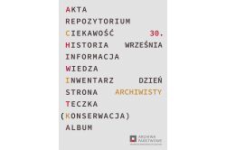Plakat Dnia Archiwisty 2022 zaprojektowany przez Katarzynę Bielikowicz z AP Olsztyn