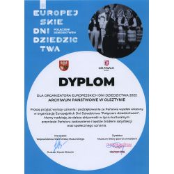 Dyplom dla AP Olsztyn za udział w EDD 2022