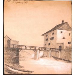 Most przy wodospadzie Rheinfall, Szwajcaria, 29 sierpnia 1818