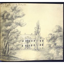 Pałac w Trzebiechowie (Trebschen), widok od strony ogrodu, 31 października 1818