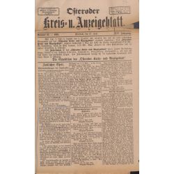 Obwieszczenie starosty powiatowego dotyczące wybuchu ospy zamieszczone Ostródzkim Dzienniku Urzędowym nr 51 z 27 czerwca 1883 r. Starosta przypomina o obowiązku zgłaszania każdego przypadku choroby (APO, sygn. 20/272, Starostwo Powiatowe w Ostródzie, s. 24)