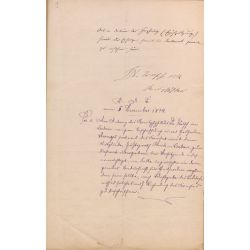 Prośba z 2 grudnia 1894 r. lekarza powiatowego o dostarczenie odpowiedniego zapasu serum niezbędnego w leczeniu błonicy (APO, sygn. 14/178, Starostwo Powiatowe w Lubawie, s. 6-9)