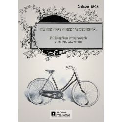 Plakat promujący wystawę wirtualną poświęconą folderom firm rowerowych z lat 90. XIX wieku