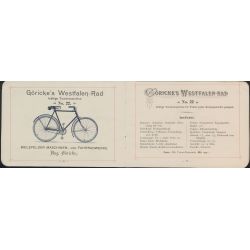Katalog firmy Göricke's Westfalen Fahrräder, Bielefeld 1898