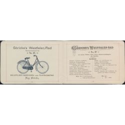 Katalog firmy Göricke's Westfalen Fahrräder, Bielefeld 1898