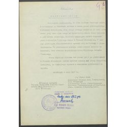 Odpis zaświadczenia podpisanego przez Pawła Sowę, sekretarza Związku Weteranów Powstań Narodowych Koło Grudziądz, 1937 r.