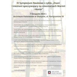 Program IV Sympozjum Naukowego