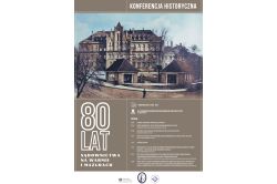 Plakat sympozjum o powojennej historii sądownictwa 